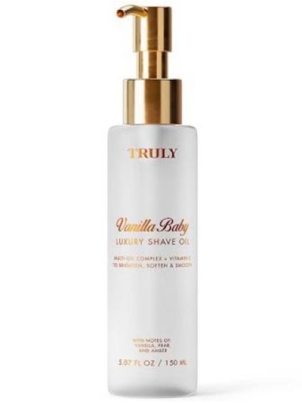 TRULY Vanilla Baby Luxury Shave Oil - White & Gold